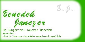 benedek janczer business card